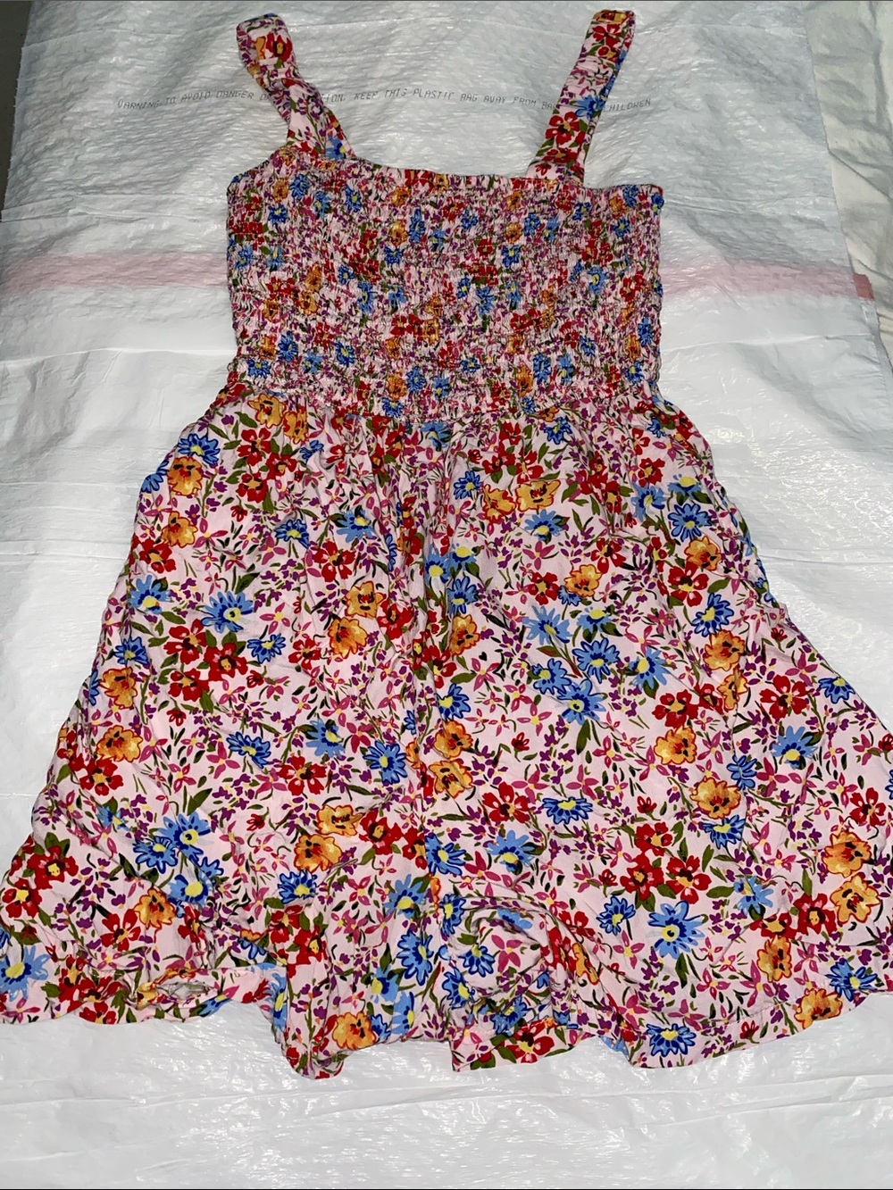 Floral Smocked Sundress Romper - Pink Multicolor